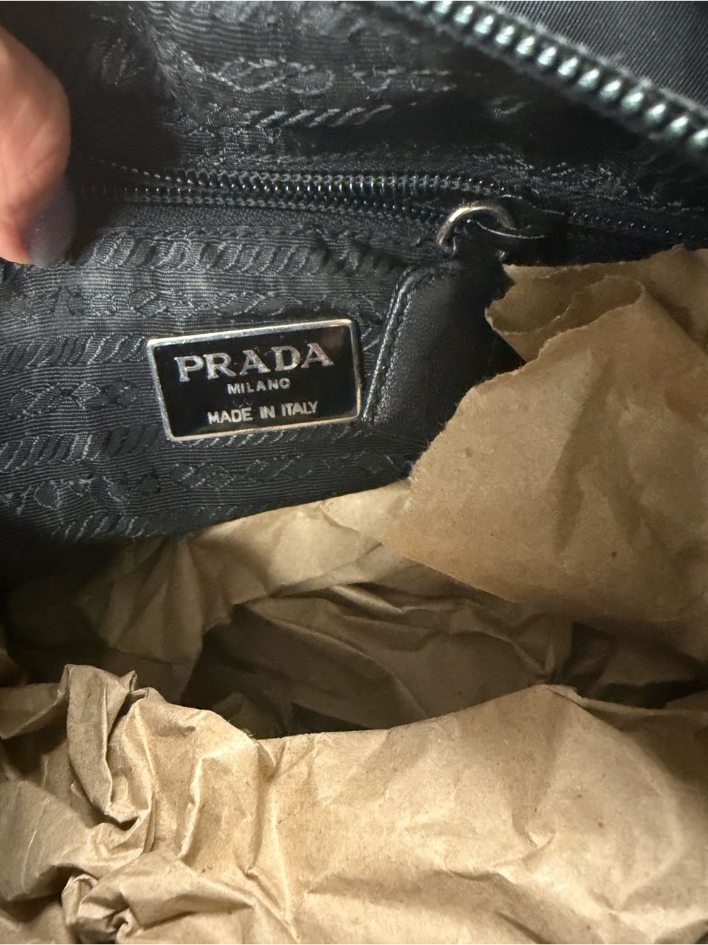 Prada Black Nylon Chain-Handle Tote with Silver Hardware - Picture 12 of 15